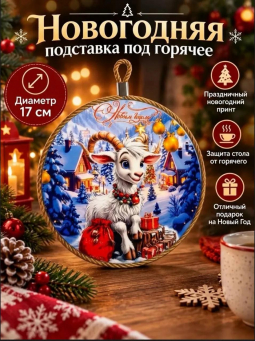 Новогодняя подставка под горячее (принт в ассортименте) (3803)