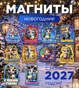 Новогодние магниты 1шт  (в ассортименте) (3805)