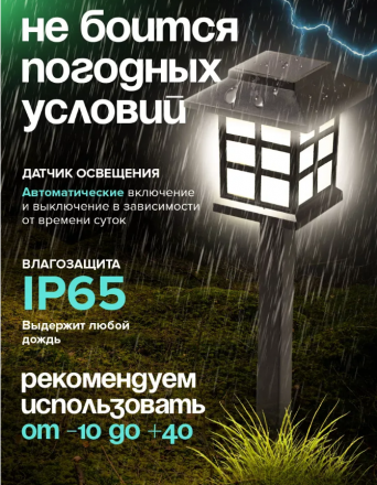 Светильник уличный на солнечной батарее (Домик) (3737)